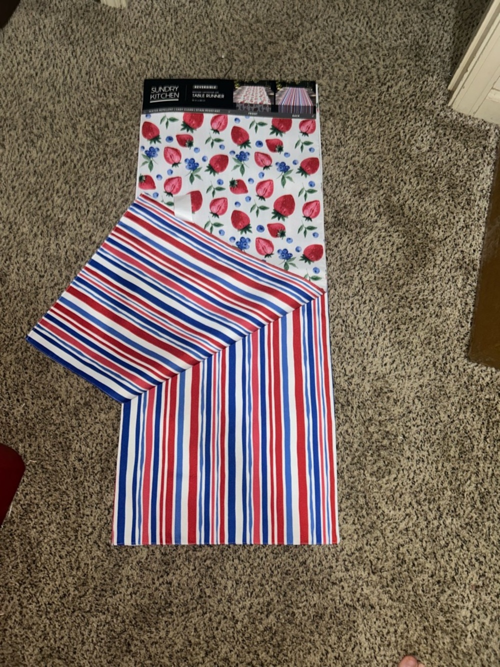 Sundry Kitchen Reversible Table Runner (Berries and Patriotic)